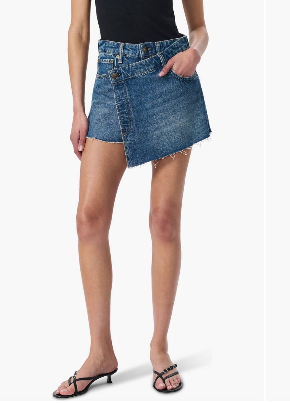 Rag & Bone Belina Denim Mini Skort - Amity Wash - Size 28